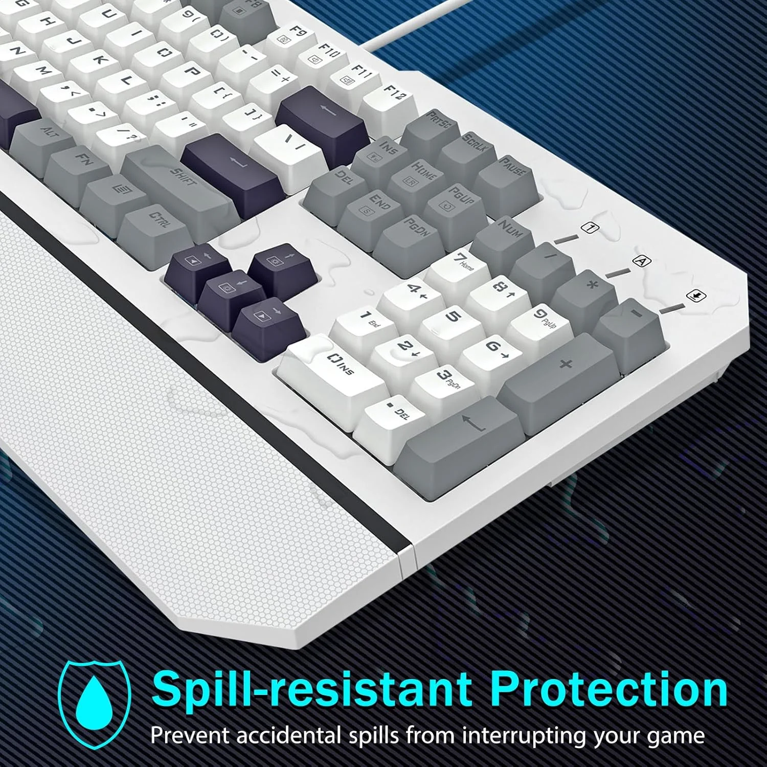 Redragon K558WGB-R Andromeda Wired Gaming Keyboard - White - Image 3