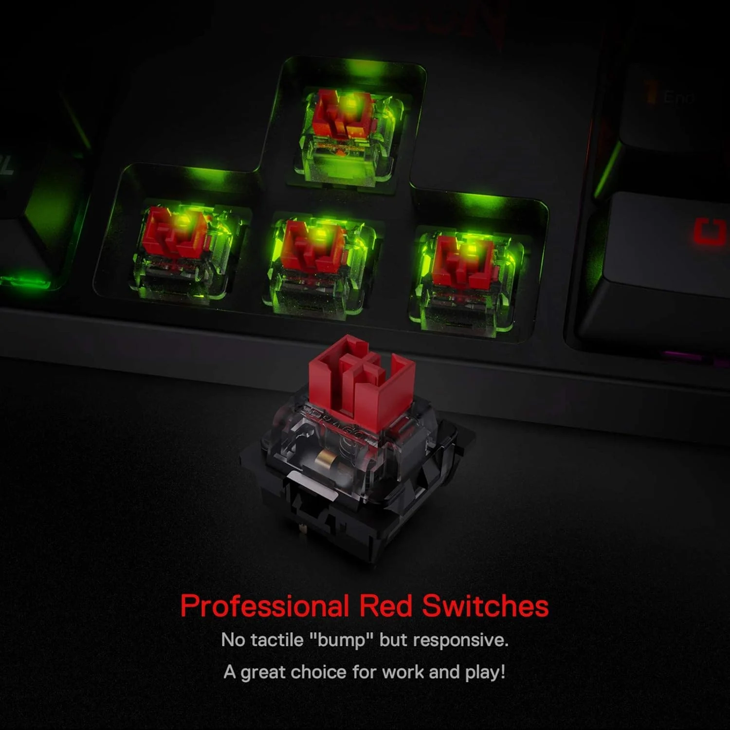 Redragon K582 SURARA RGB Wired Mechanical Gaming Keyboard Quiet-Red Switches - Black - Image 4