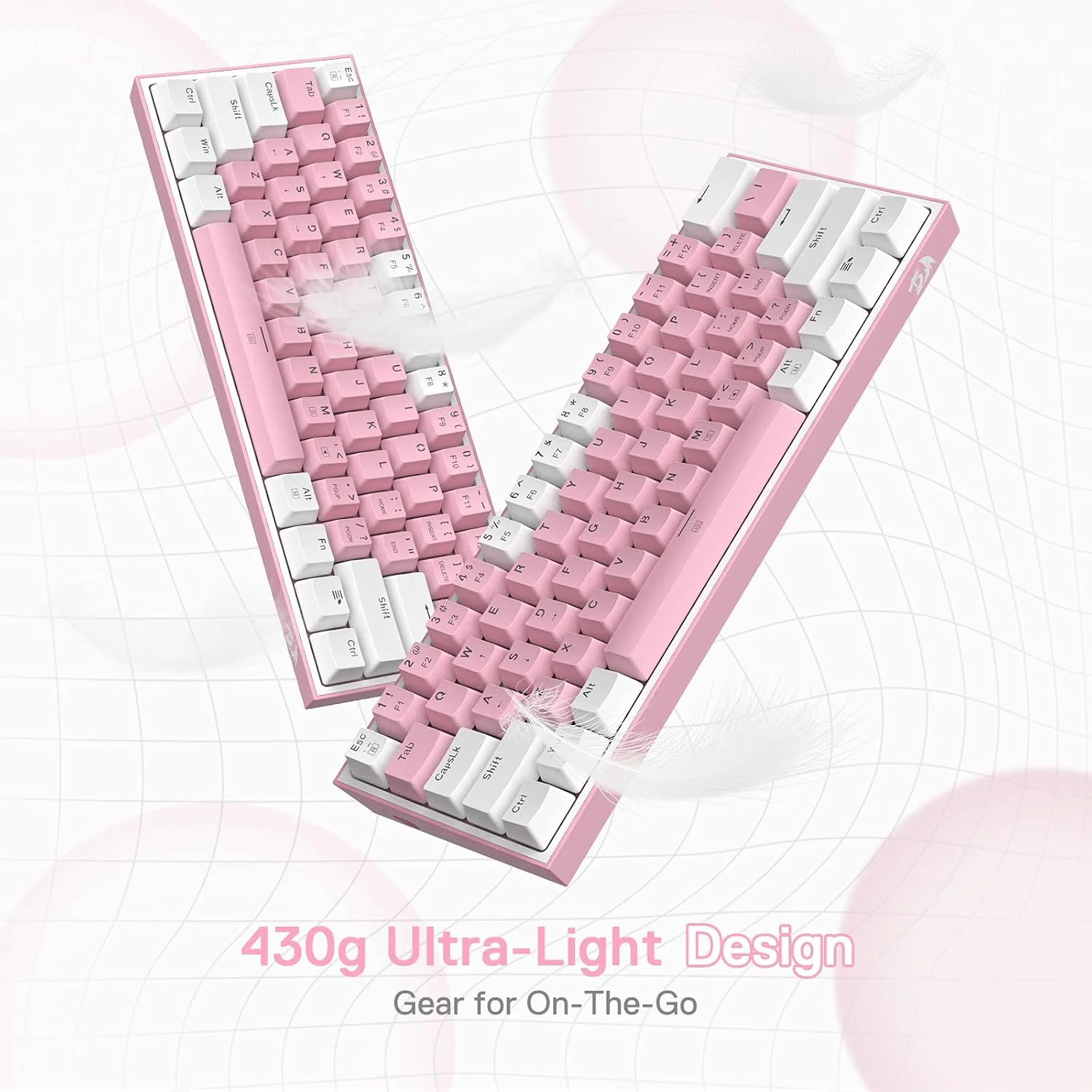 Redragon K617 FIZZ RGB Wired Mechanical Gaming Keyboard (R-SW) - White/Pink - Image 7