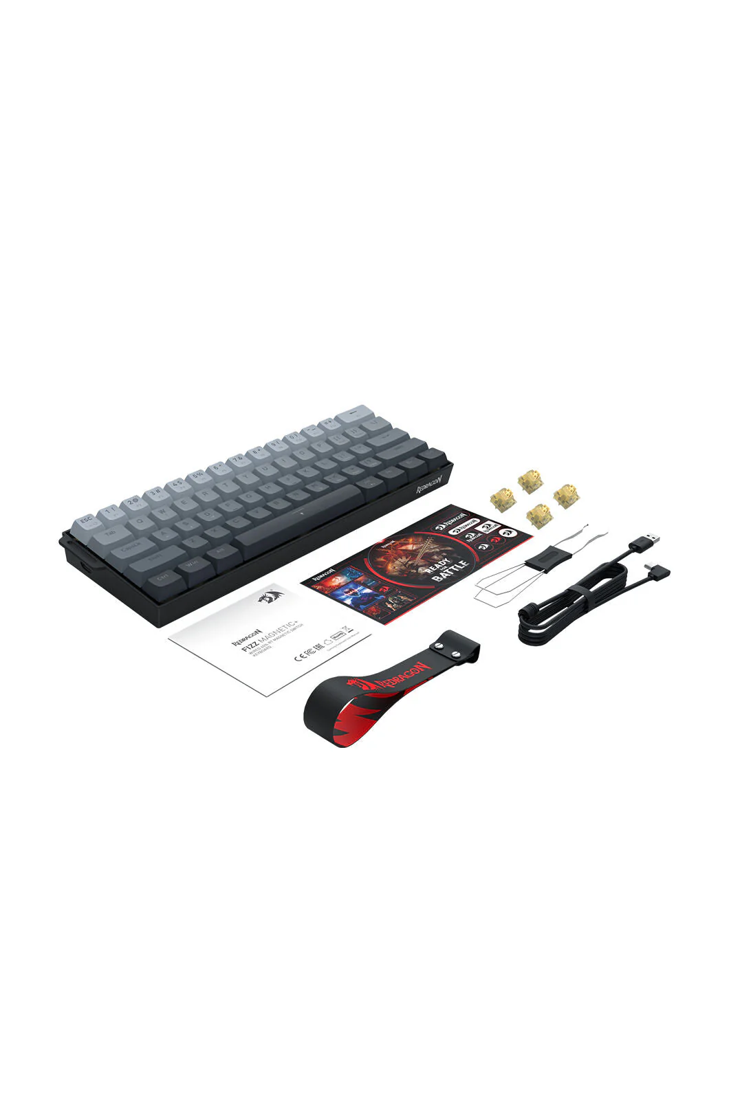 Redragon K617GGB-RGB-MP Fizz Grey 60% Rapid Trigger Magnetic RGB Gaming Keyboard - Image 11