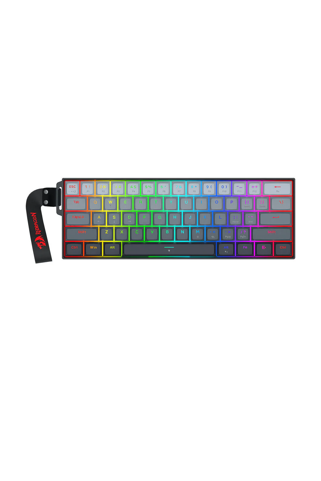 Redragon K617GGB-RGB-MP Fizz Grey 60% Rapid Trigger Magnetic RGB Gaming Keyboard - Image 2