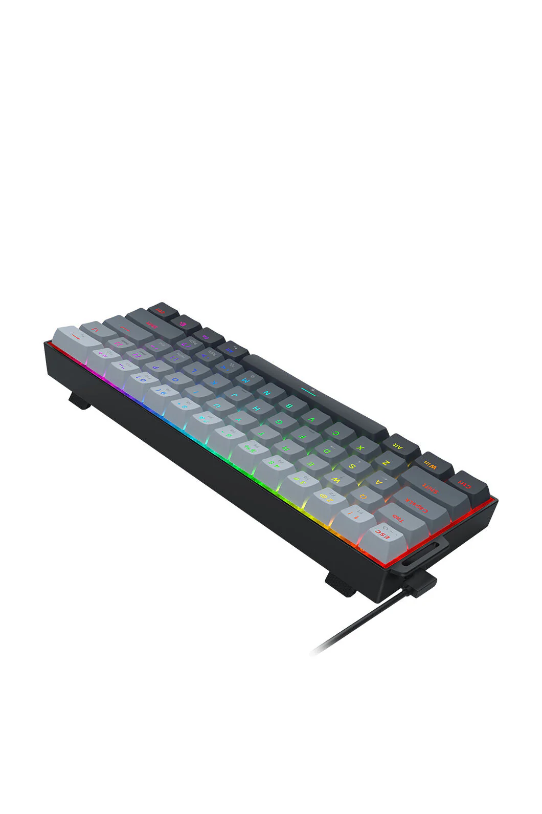 Redragon K617GGB-RGB-MP Fizz Grey 60% Rapid Trigger Magnetic RGB Gaming Keyboard - Image 5