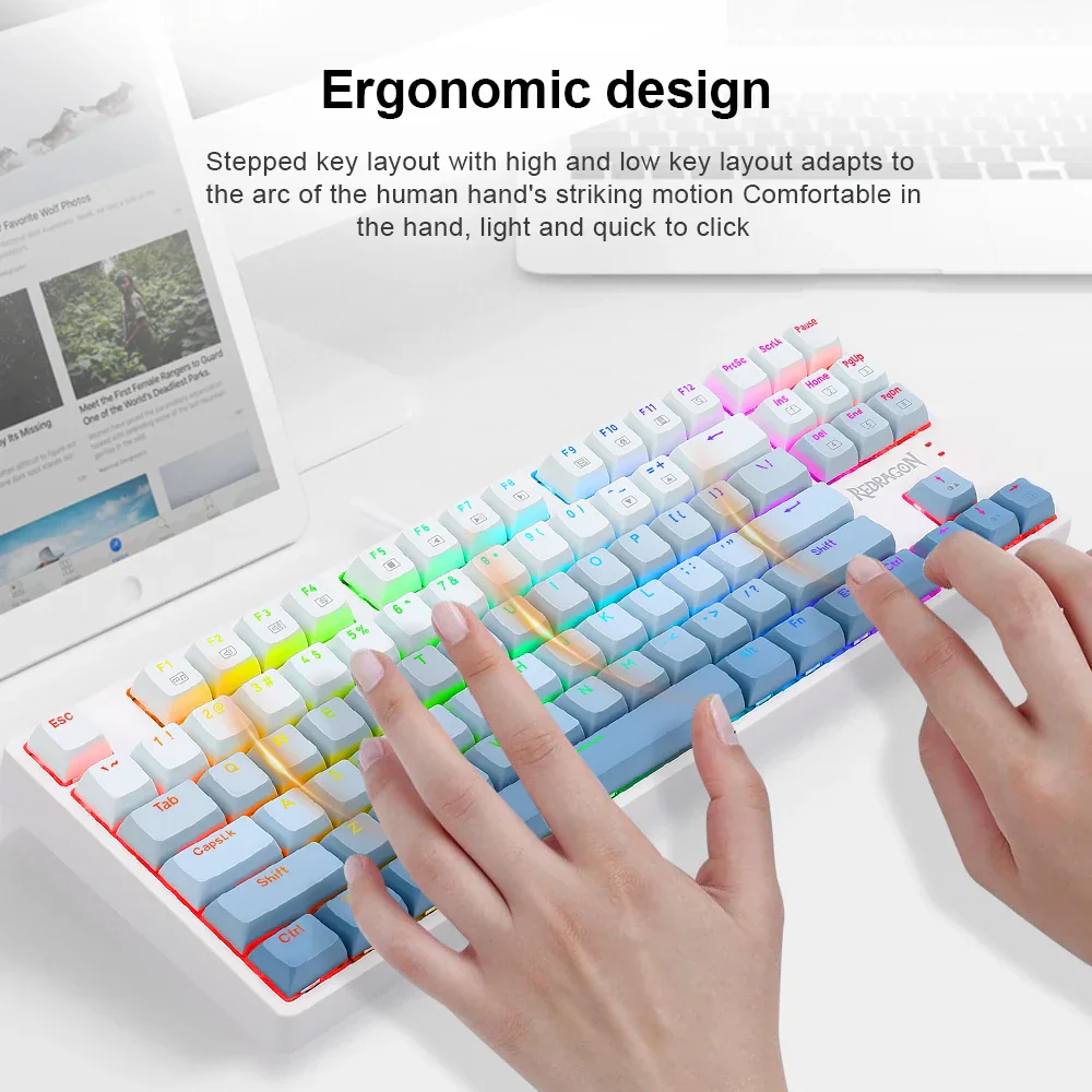 REDRAGON K645W 87 Key RGB Mechanical Gaming Keyboard - Image 2