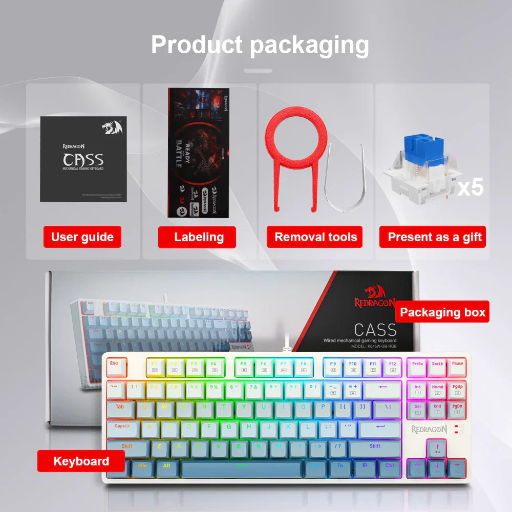 REDRAGON K645W 87 Key RGB Mechanical Gaming Keyboard - Image 4