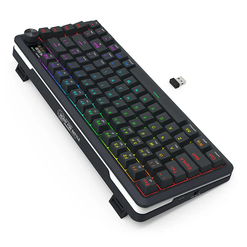 Redragon K708 Pro 75% Wireless/BT RGB Mechanical Keyboard with LCD Screen - Image 2