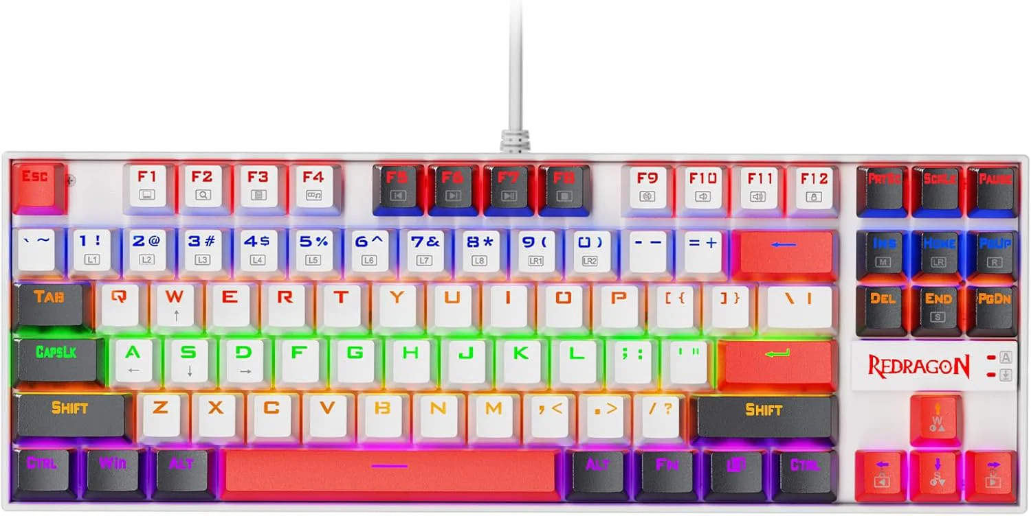 Redragon KUMARA K552WRL 87% Wired Mechanical Gaming Keyboard (R-SW) - Black