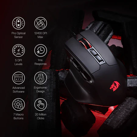 Redragon M806 RGB Bullseye Wired Gaming Mouse - Image 5