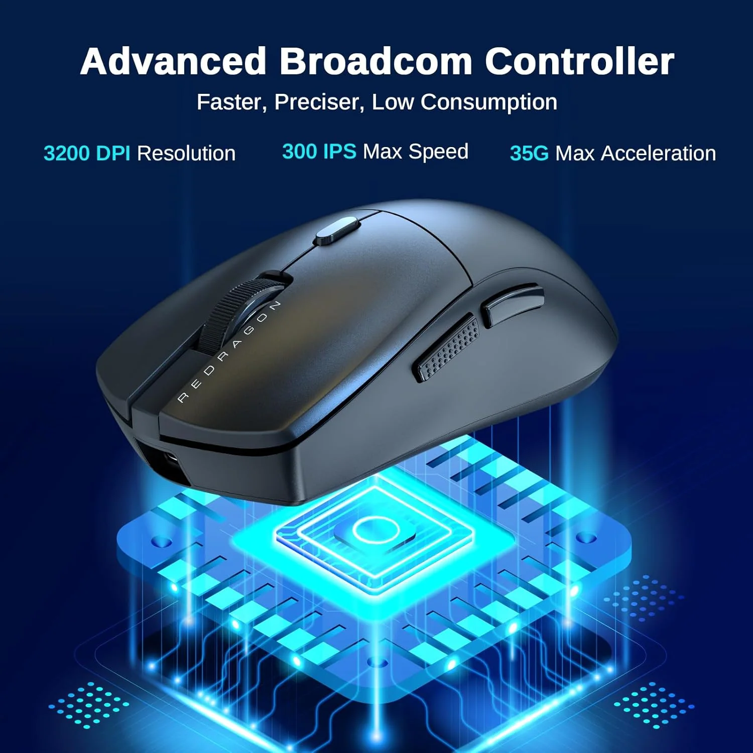 Redragon M815-STD Wired/Bluetooth/2.4G Gaming Mouse - Black - Image 8
