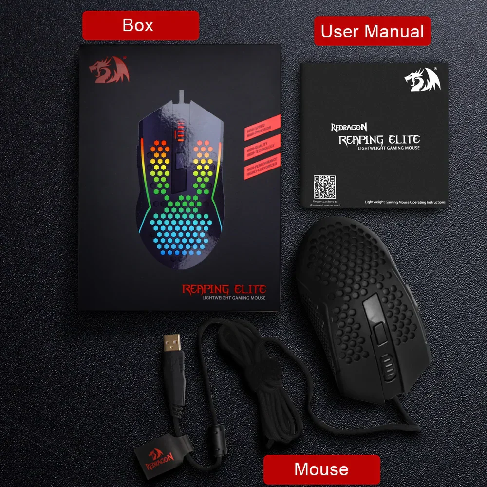 Redragon M987P-K Reaping Elite Lightweight RGB Gaming Mouse - Image 2