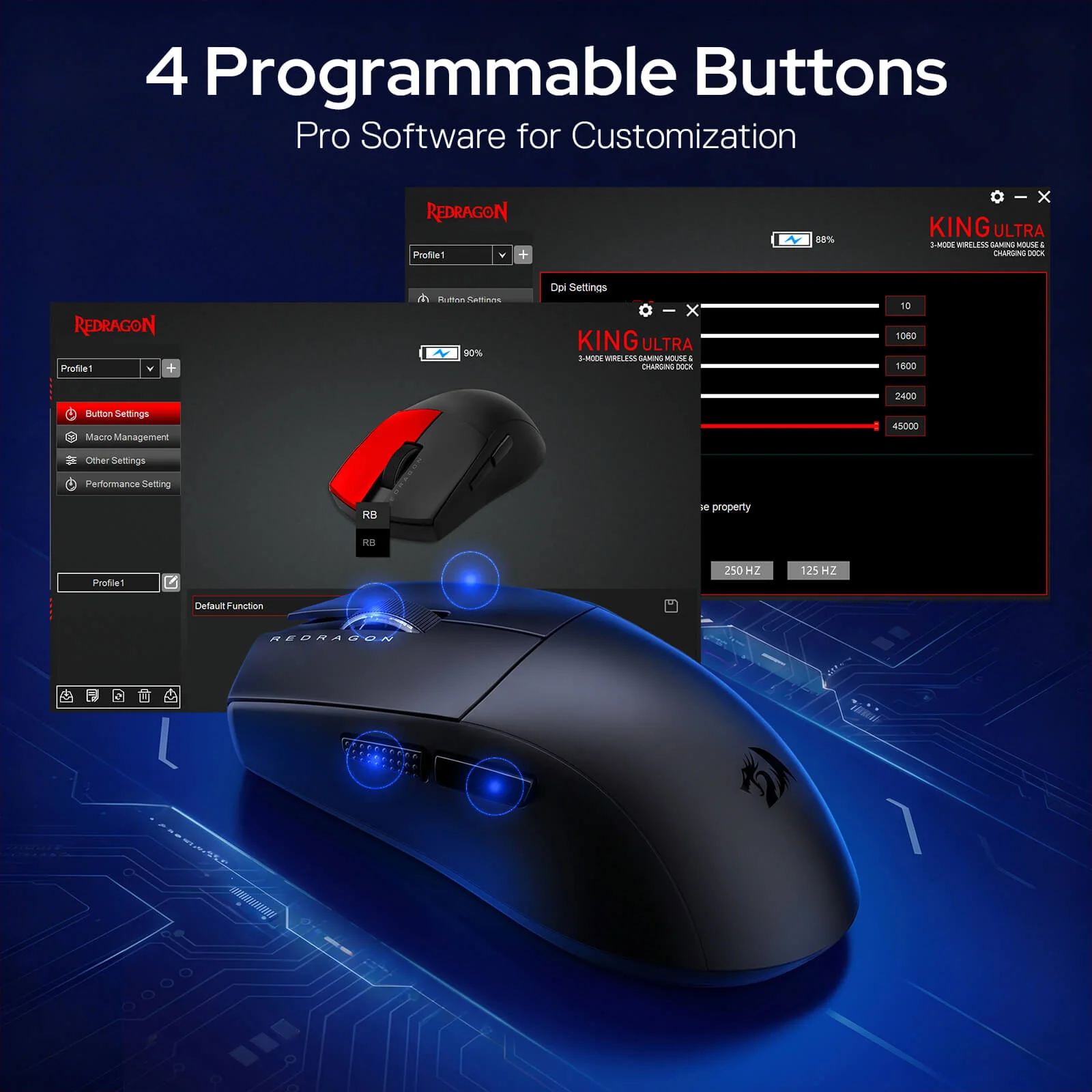 REDRAGON M999 KING ULTRA WIRELESS GAMING MOUSE - Image 4