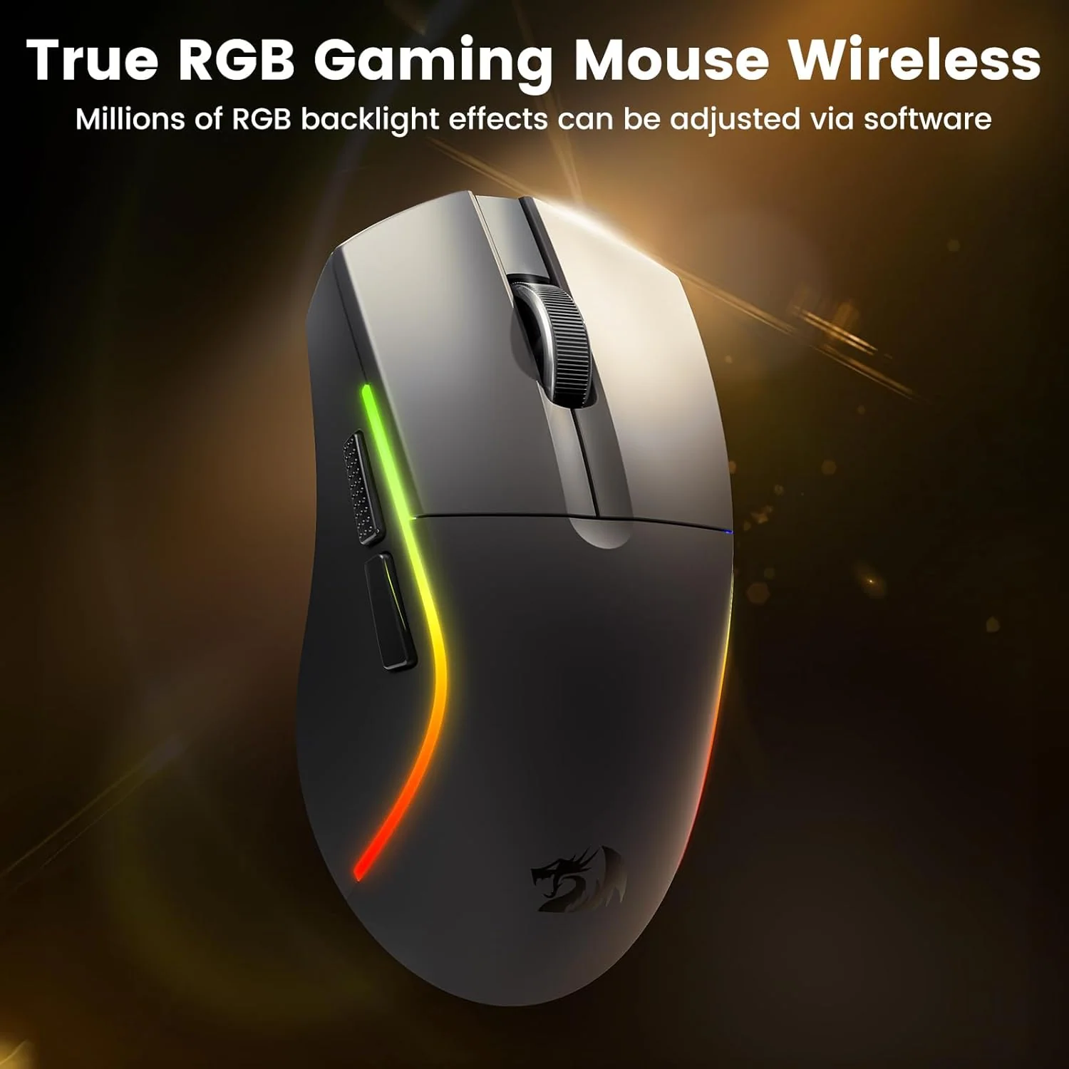 Redragon MCM816-PRO Tri-Mode Wireless Gaming Mouse - Black - Image 3