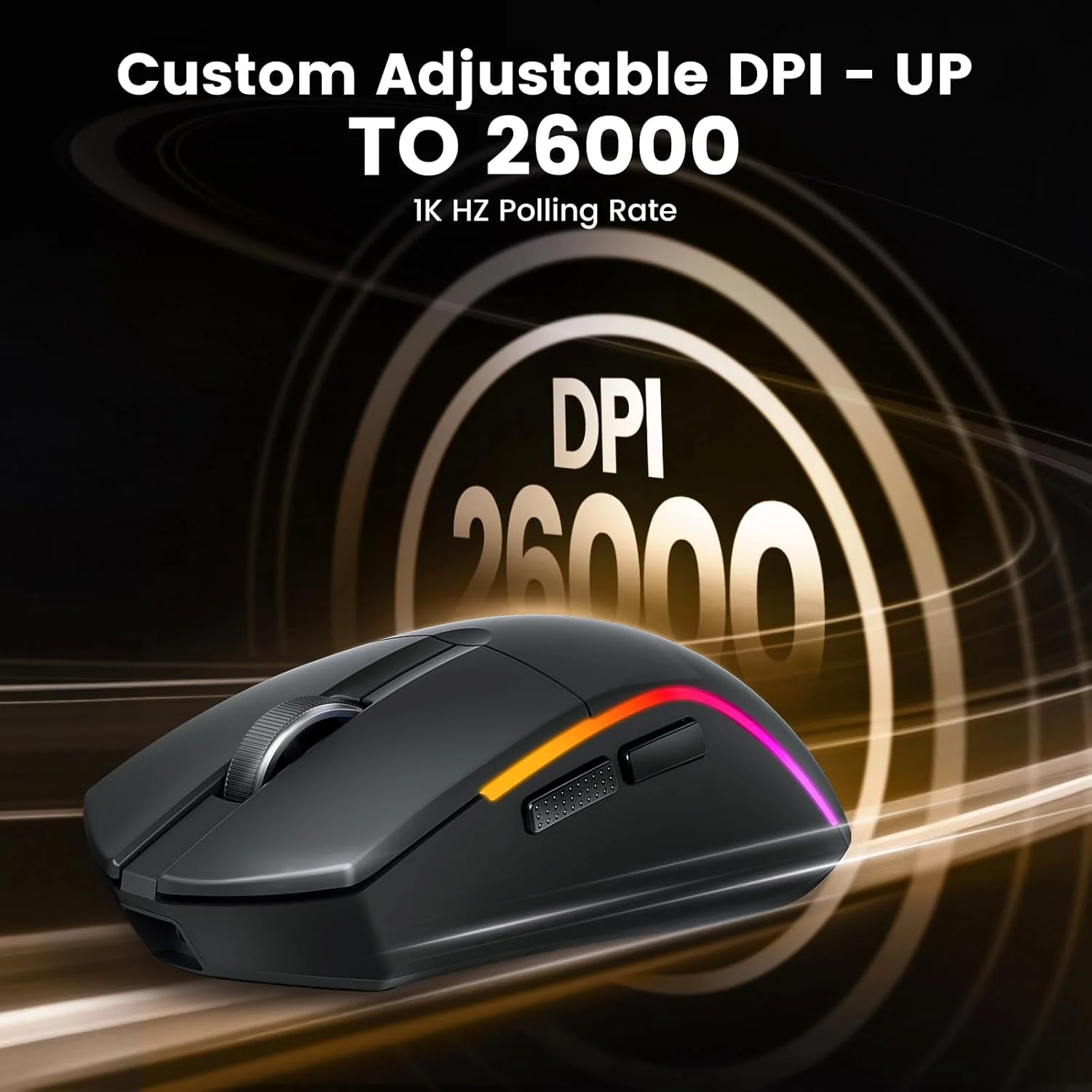 Redragon MCM816-PRO Tri-Mode Wireless Gaming Mouse - Black - Image 5