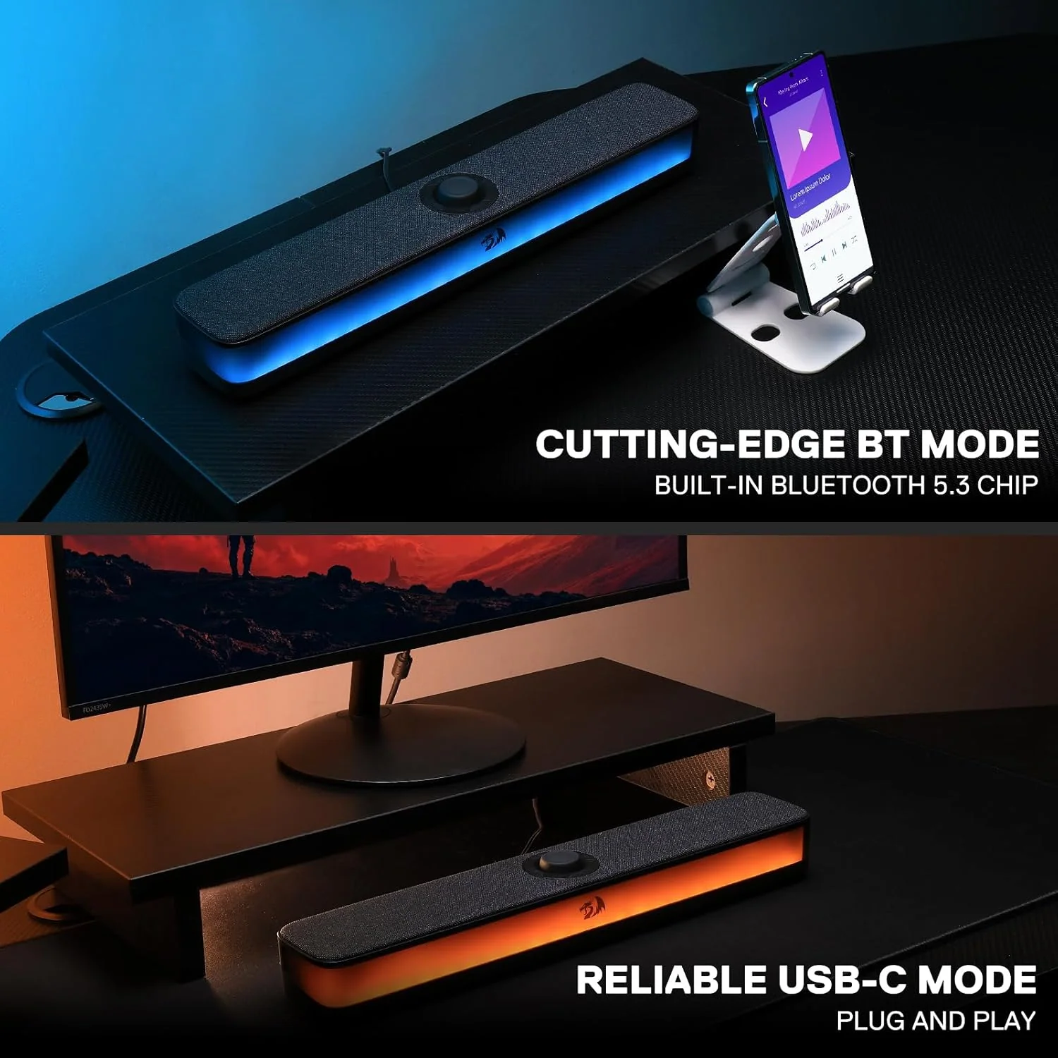 Redragon NEO GS515 RGB Desktop Soundbar - Image 5