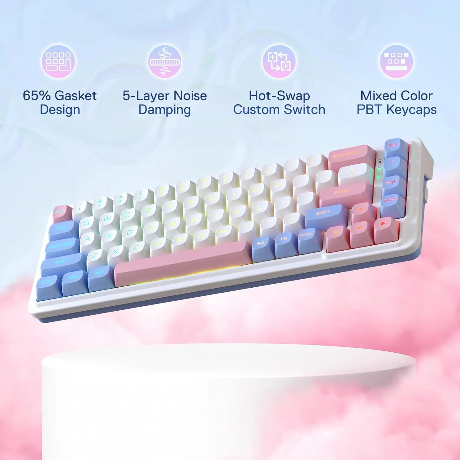 Redragon NOVA K709 PRO 65% Wireless Gasket RGB Gaming Keyboard - Image 5