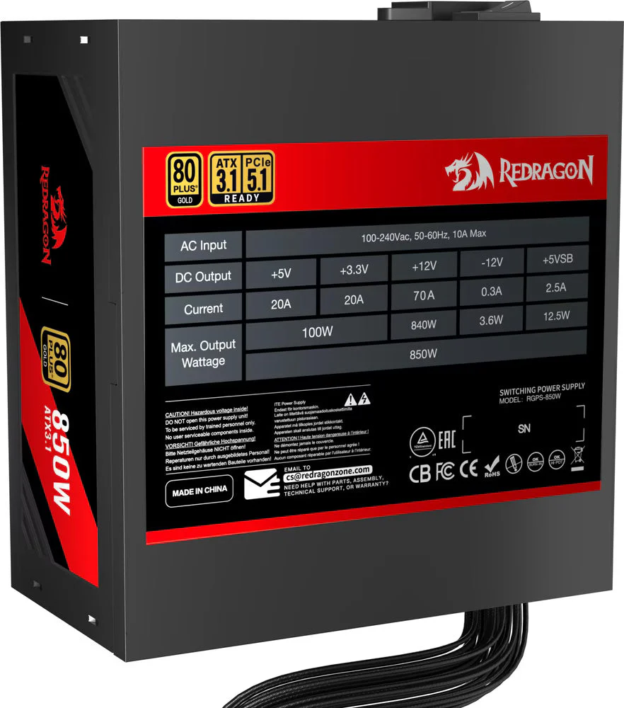 Redragon GC-PS007-SE 850W Power Supply - Image 3