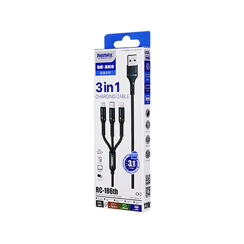 Remax RC-186TH 3 in 1 Charging Cable - Image 2