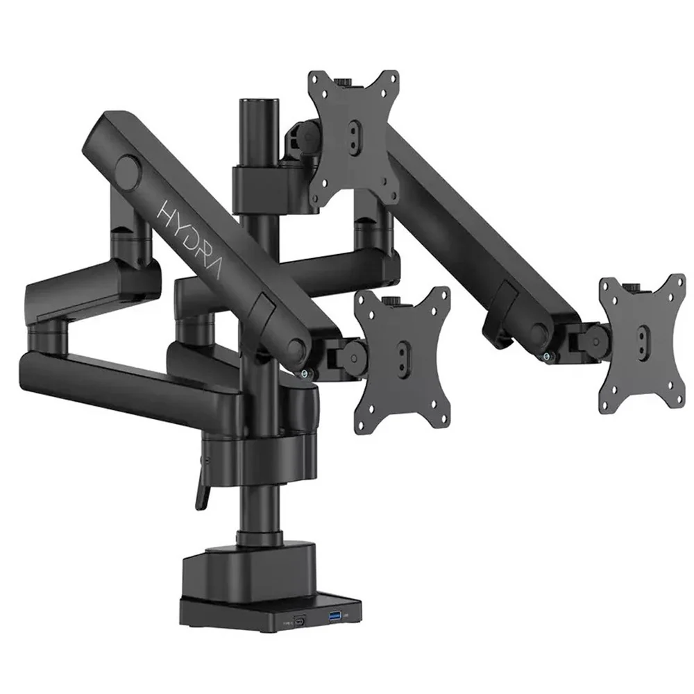 Sades Hydra Stand Holder With Clamp/Grommet Mounting Base Triple Monitor Mount