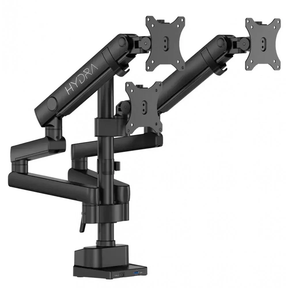 Sades Hydra Stand Holder With Clamp/Grommet Mounting Base Triple Monitor Mount - Image 2