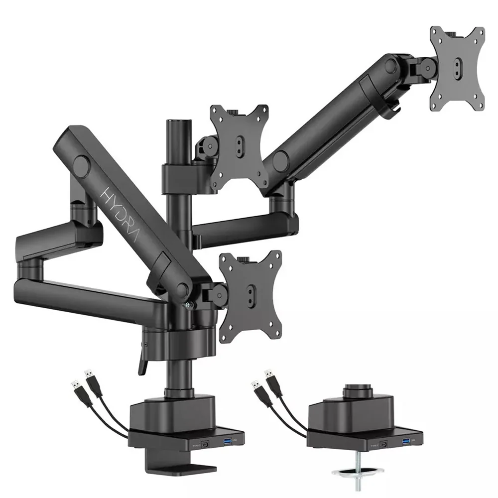 Sades Hydra Stand Holder With Clamp/Grommet Mounting Base Triple Monitor Mount - Image 3