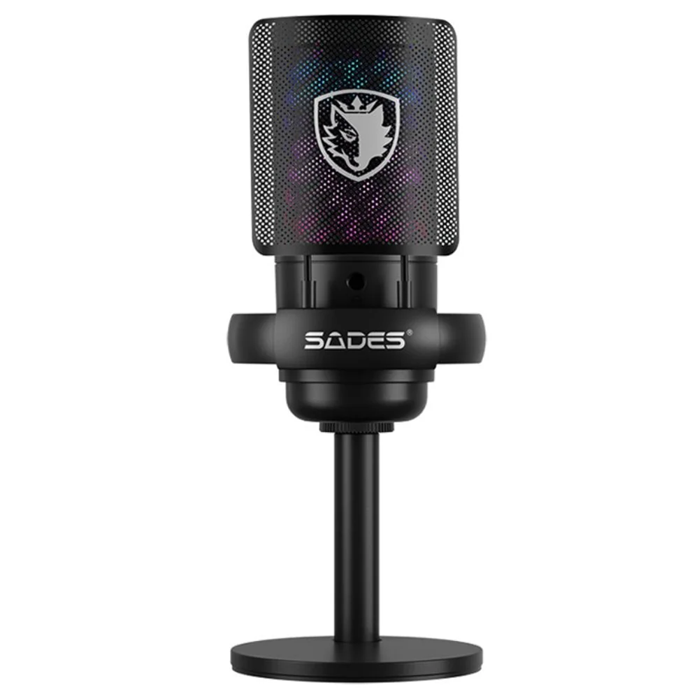 Sades Tyto Cardioid Polar Pattern Detachable Pop Filter Microphone- Black