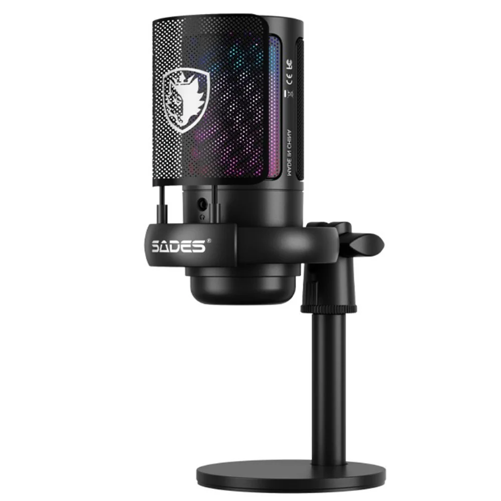 Sades Tyto Cardioid Polar Pattern Detachable Pop Filter Microphone- Black - Image 2