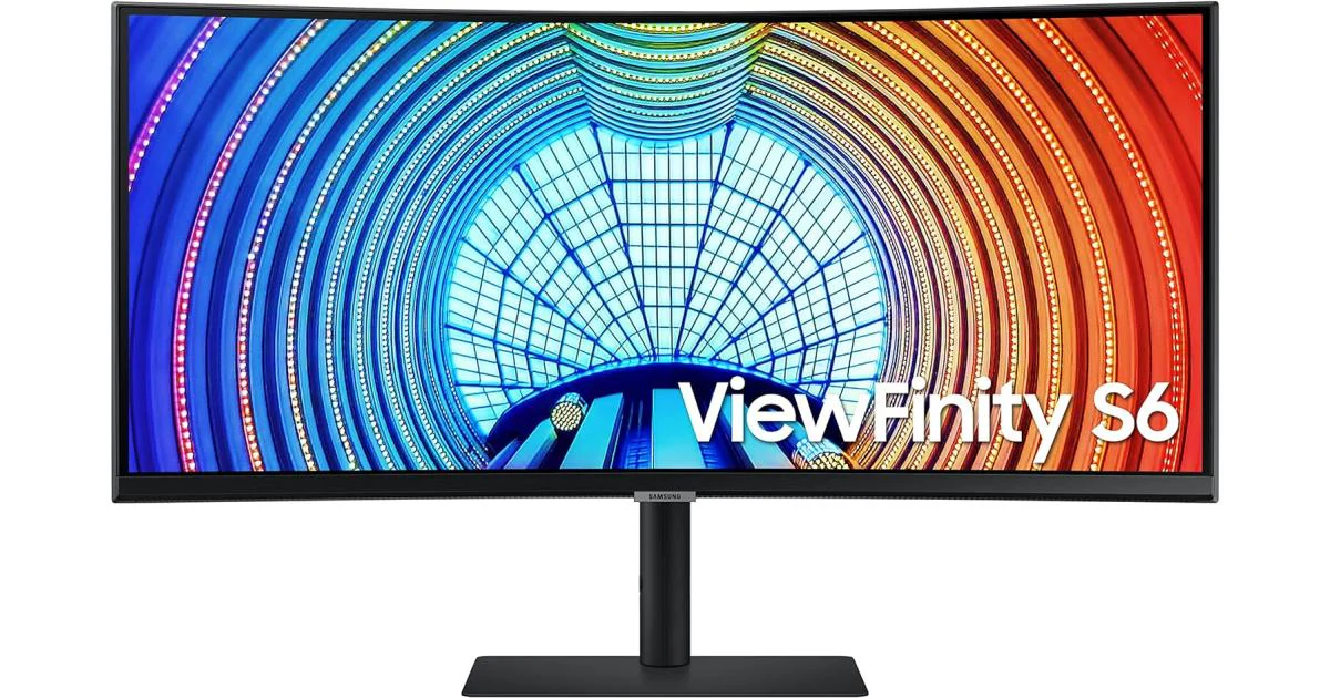 SAMSUNG ViewFinity S6 (C654U) 34" UWQHD (3440 X 1440) Curved Business Monitor VA 100Hz 5MS 10-Bit HDR10