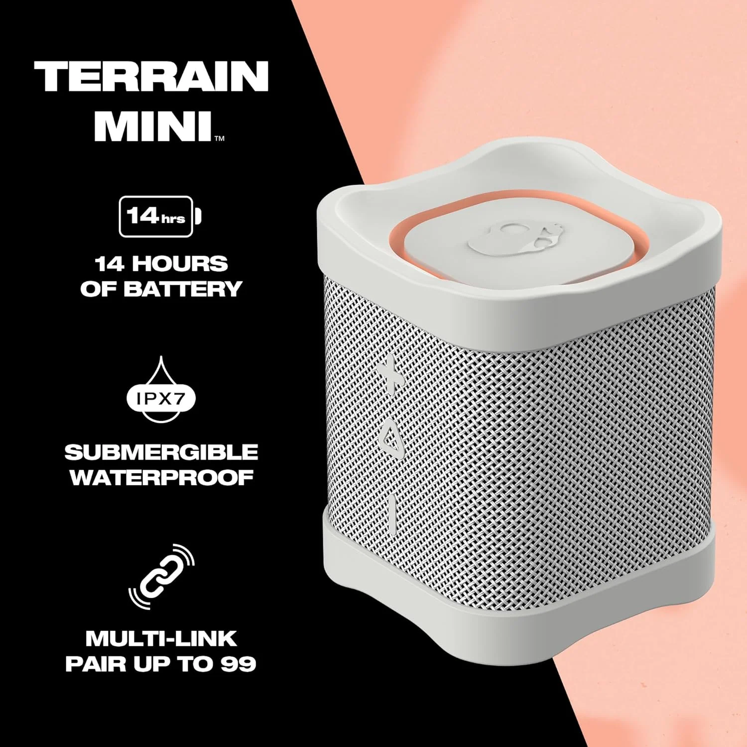 Skullcandy Terrain Mini Wireless Bluetooth Speaker - IPX7 Waterproof Portable Speaker with Dual Custom Passive Radiators - Image 3