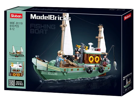 Sluban ModelBricks- Fishing-boat 610pcs - Image 2