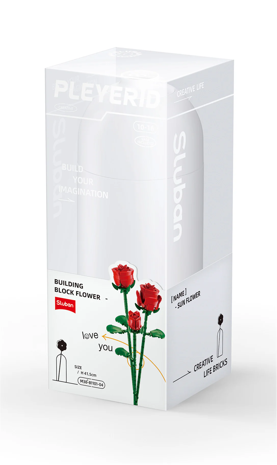 Sluban - PLEYERID-Red Rose 258PCS - Image 2