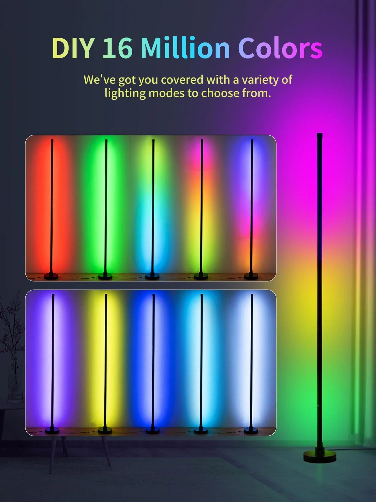 Smart RGB LED Corner Lamp with App and Remote Control - Image 2