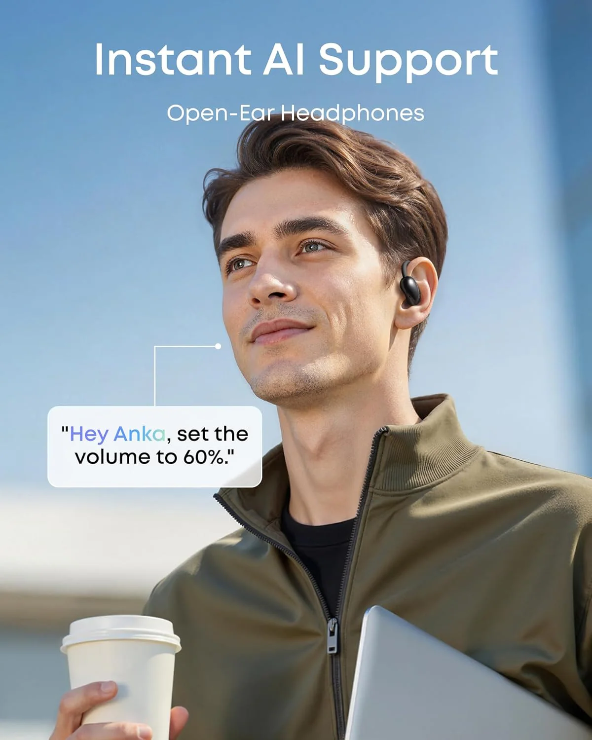 Soundcore AeroFit 2 AI Assistant Open-Ear Wireless Earbuds — Black - Image 5