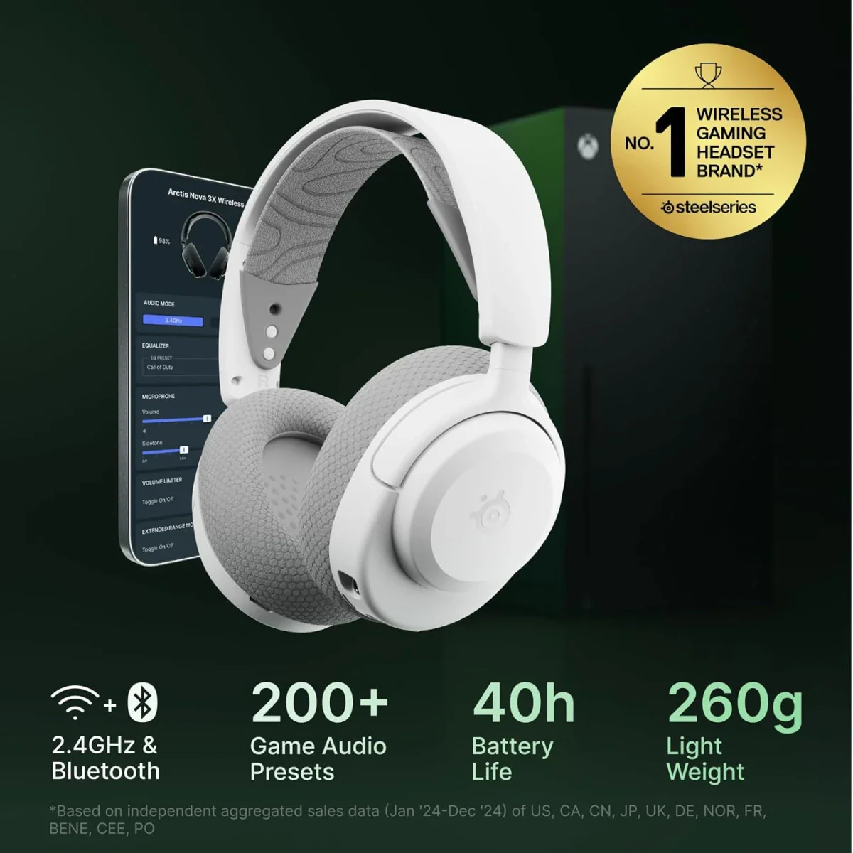 SteelSeries Arctis Nova 3X Wireless Multi-Platform Gaming Headset - white - Image 3