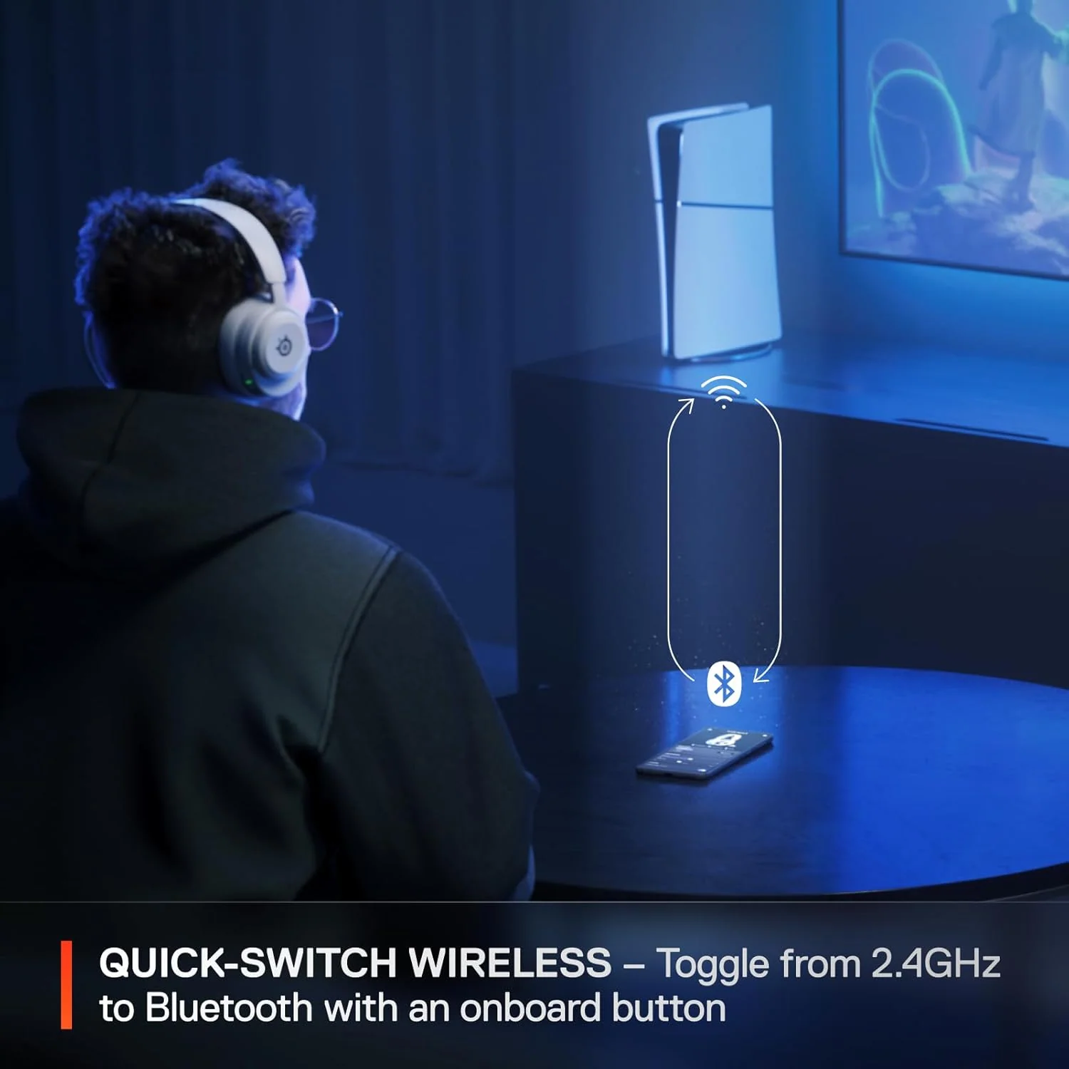 SteelSeries Arctis Nova 5P Wireless Multi-System Gaming Headset - White - Image 4