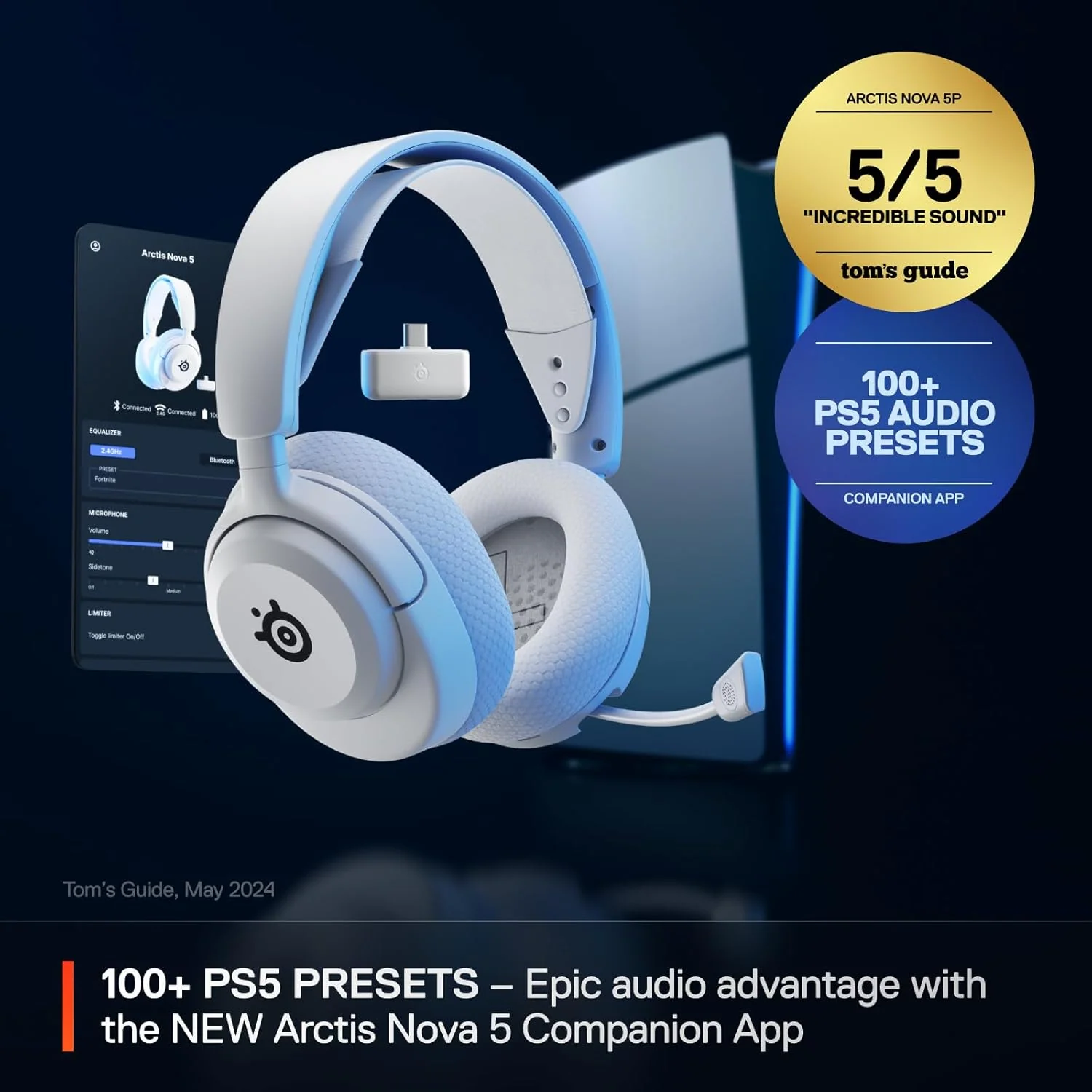 SteelSeries Arctis Nova 5P Wireless Multi-System Gaming Headset - White - Image 6