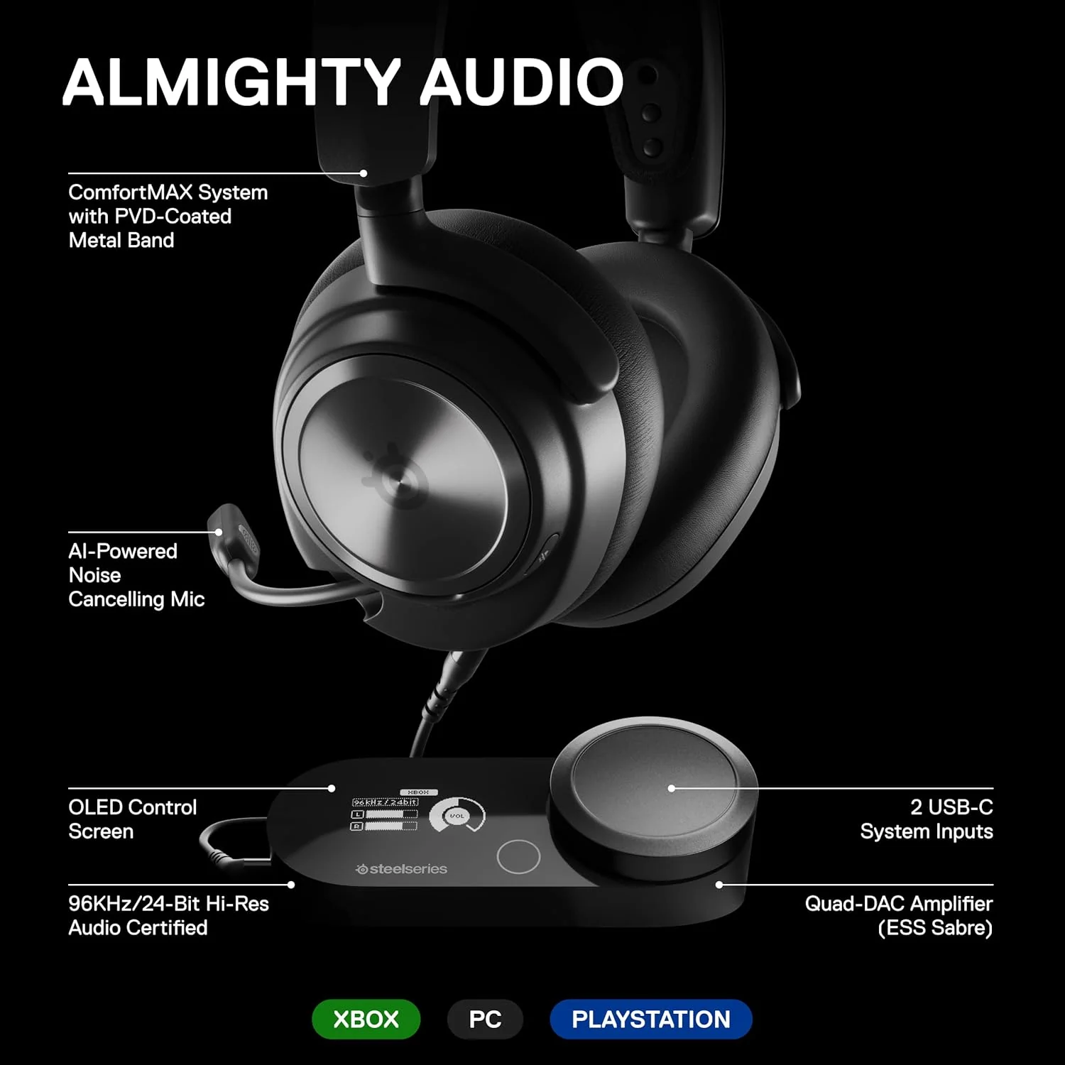 SteelSeries Arctis Nova Pro Multi-System Wired Gaming Headset - Image 8