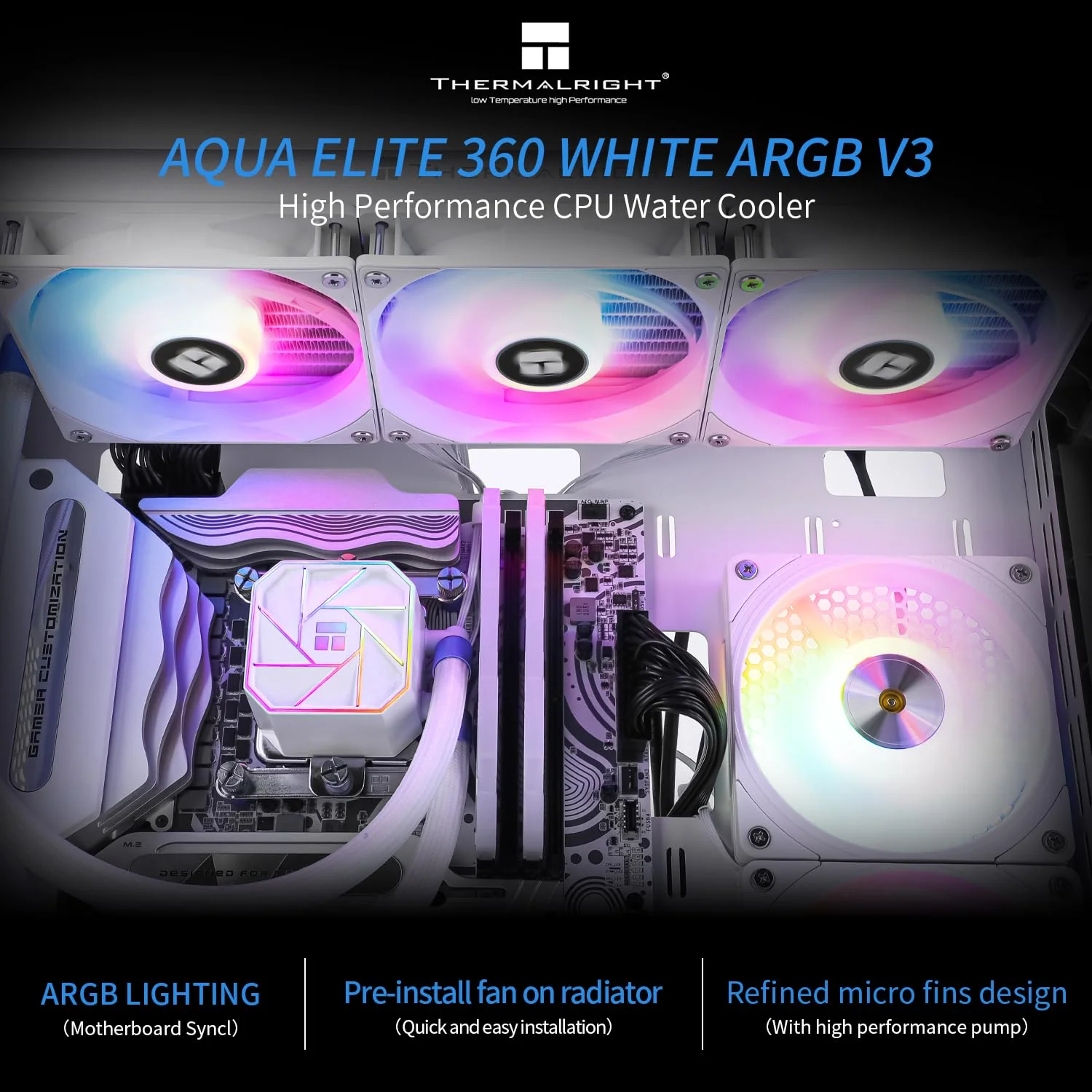 Thermalright Aqua Elite 240 White V3 ARGB CPU Liquid Cooler - Image 3