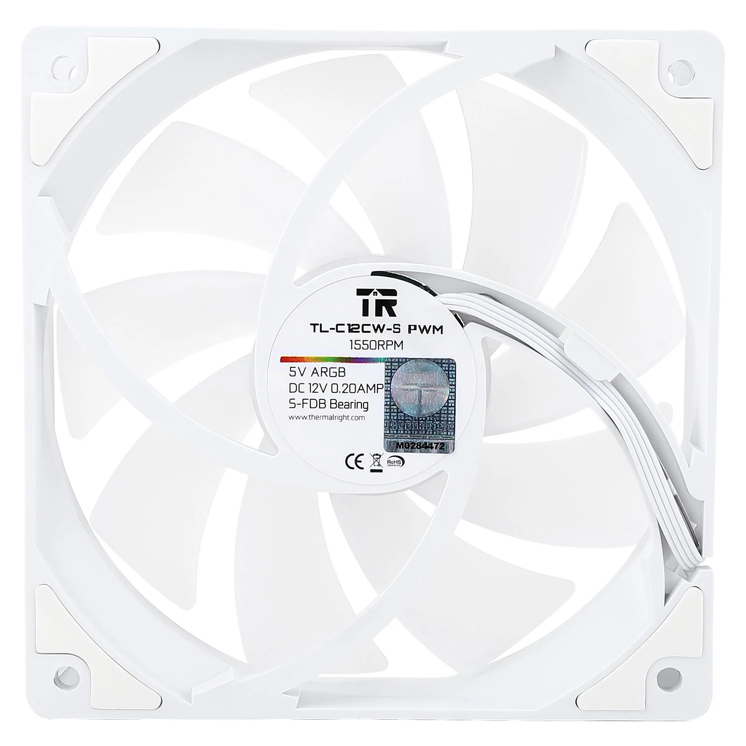 Thermalright C12CW-S ARGB 120mm Fan 3 Pack - White - Image 4