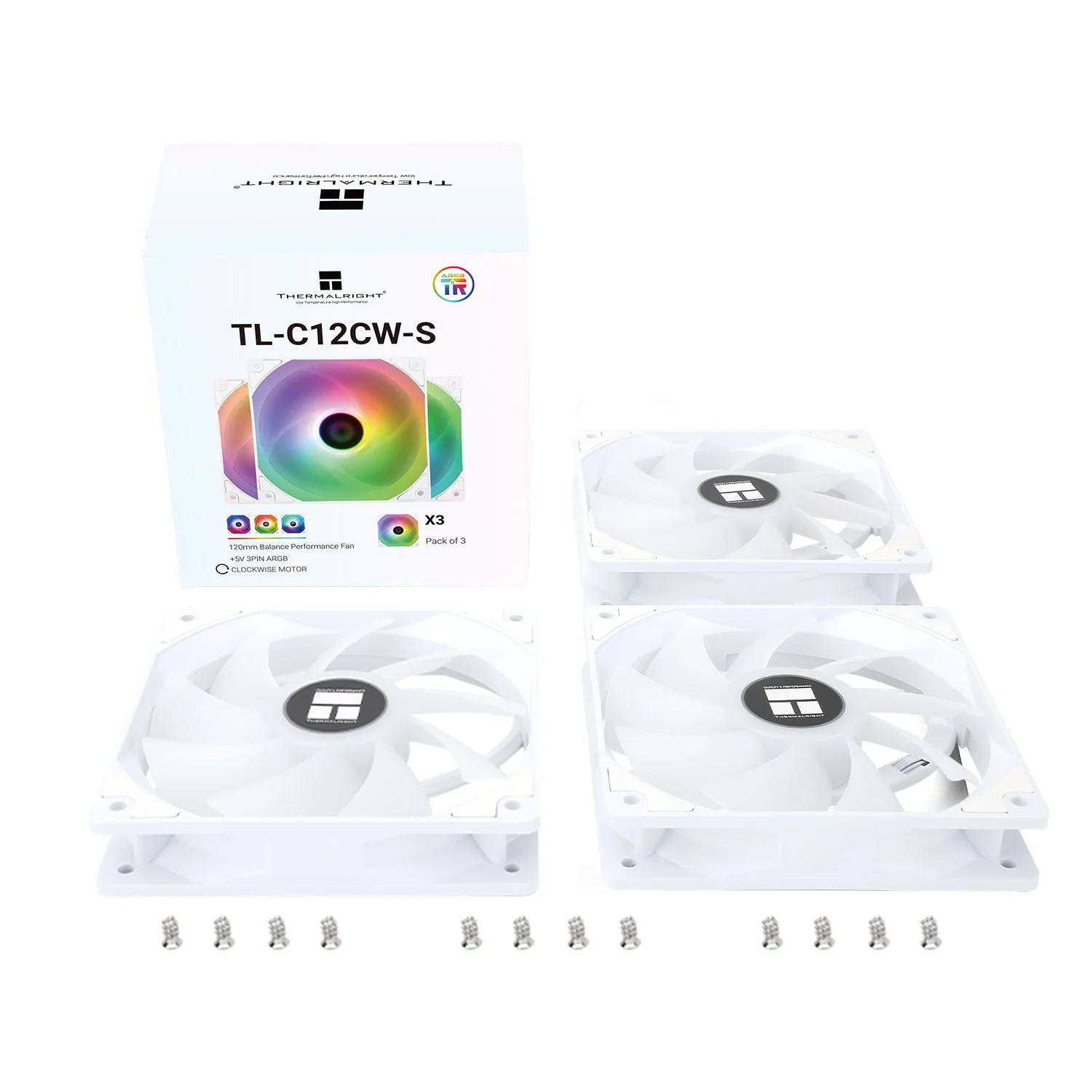 Thermalright C12CW-S ARGB 120mm Fan 3 Pack - White - Image 5