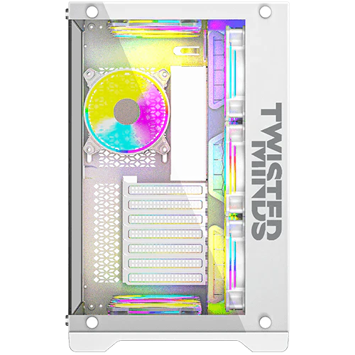 Twisted Minds Bullet-07 Mid Tower Gaming Case ( 7 ARGB Fans included ) - White - Image 2