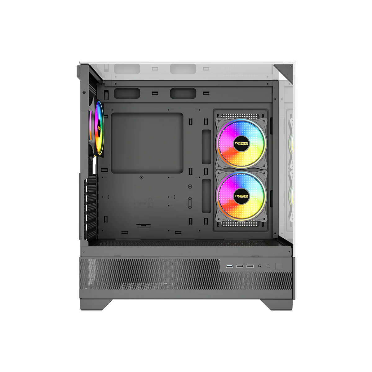 Twisted Minds DarkPulse Tempered Glass Mid Tower Gaming Case (3 ARGB Fans Included) - Black - Image 2