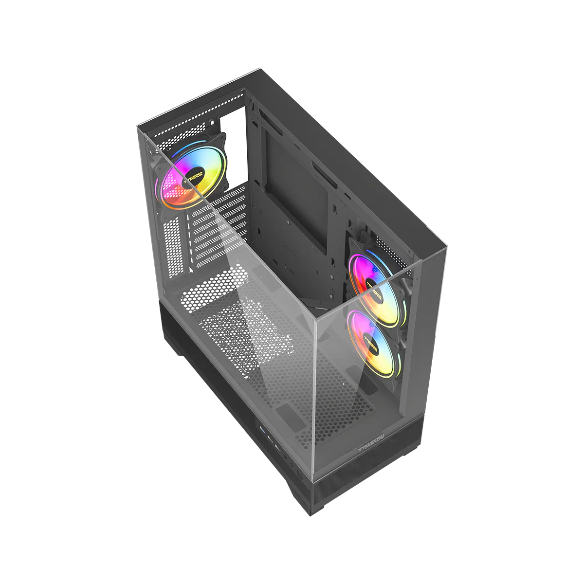 Twisted Minds DarkPulse Tempered Glass Mid Tower Gaming Case (3 ARGB Fans Included) - Black - Image 3