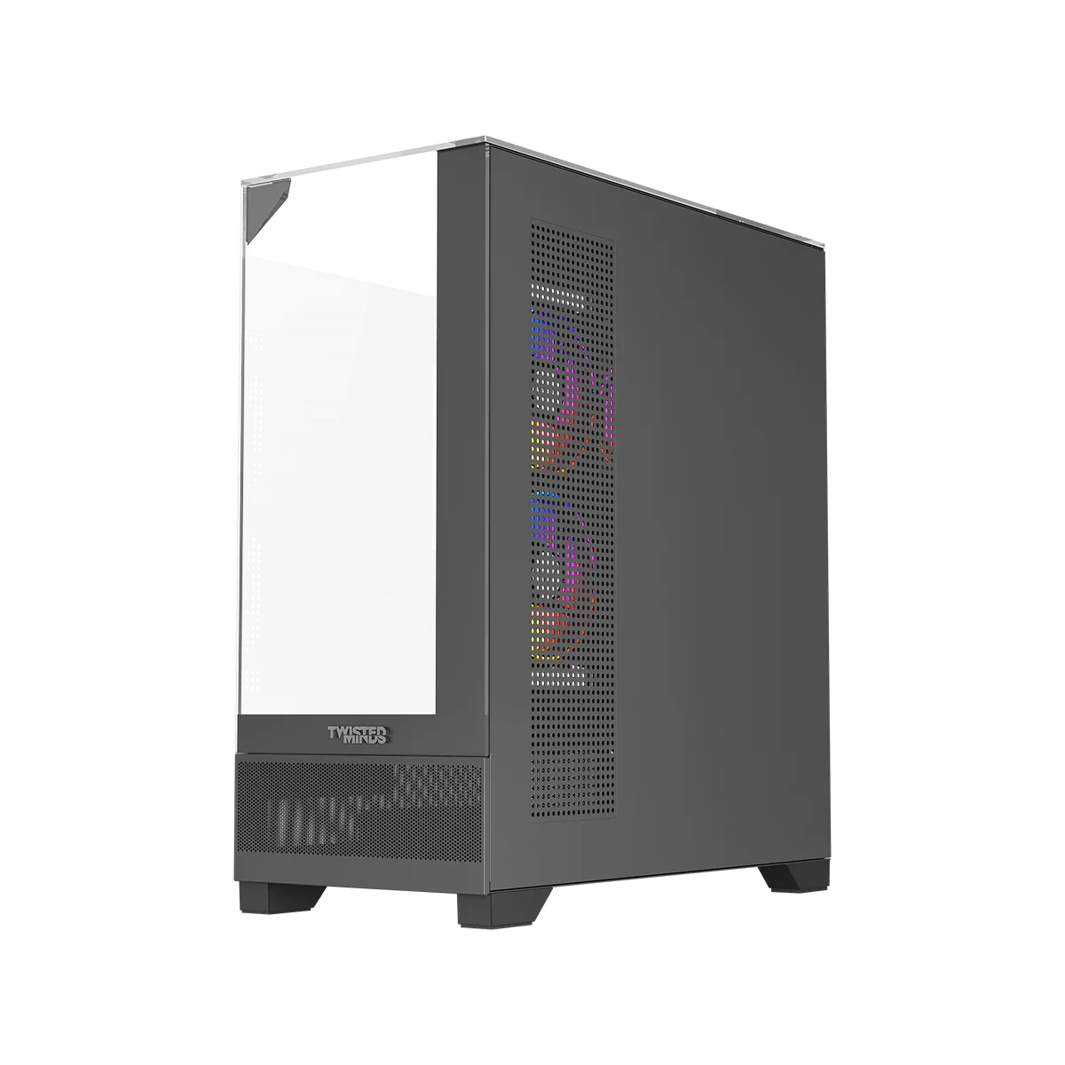 Twisted Minds DarkPulse Tempered Glass Mid Tower Gaming Case (3 ARGB Fans Included) - Black - Image 4
