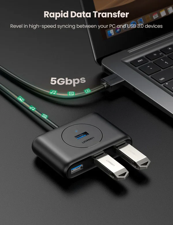 UGREEN 4-in-1 USB 3.0 Data Hub - Image 4