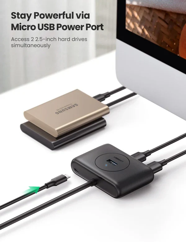 UGREEN 4-in-1 USB 3.0 Data Hub - Image 5