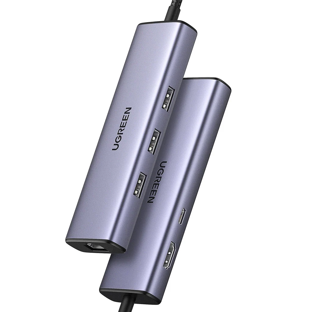 UGREEN 6 IN 1 USB-C to 3*USB 3.0 A + HDMI  4K@30Hz  + RJ45 Gigabit + PD Multifunction  Adapter