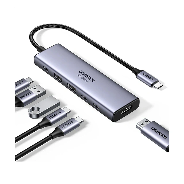 UGREEN 7-in-1 USB-C To HDMI 4K@60Hz + 2xUSB-C 3.2+1xUSB-A 3.2+SD/TF+PD Converter - Image 4