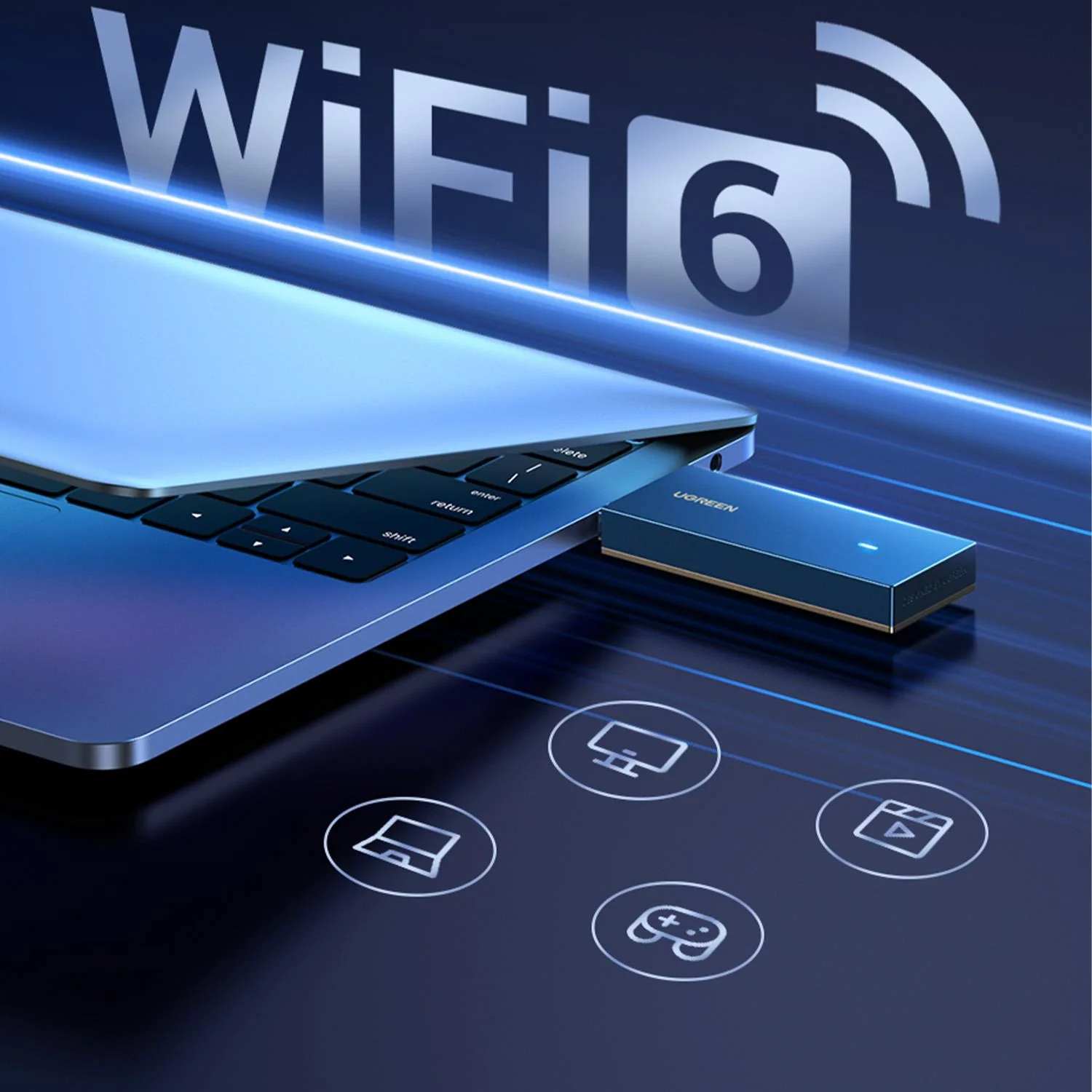 UGREEN CM499 AX1800 Dual-Band Wireless Adapter (Wi-Fi 6) 2.4GHz: 574Mbps; 5GHz: 1201Mbps - Image 3