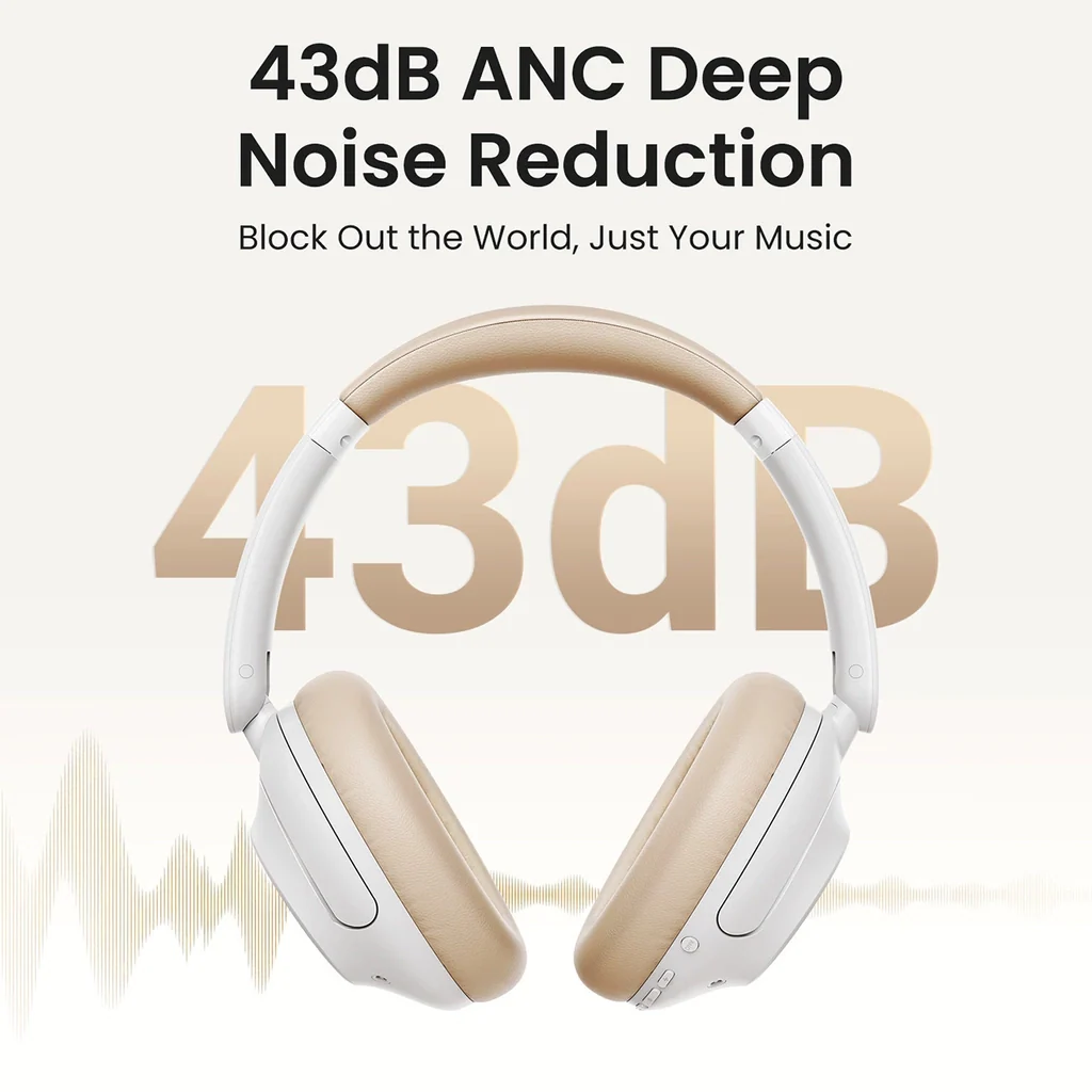 UGREEN HP202 HiTune Max 5 Hybrid Active Noise-Cancelling Headphones White - Image 4