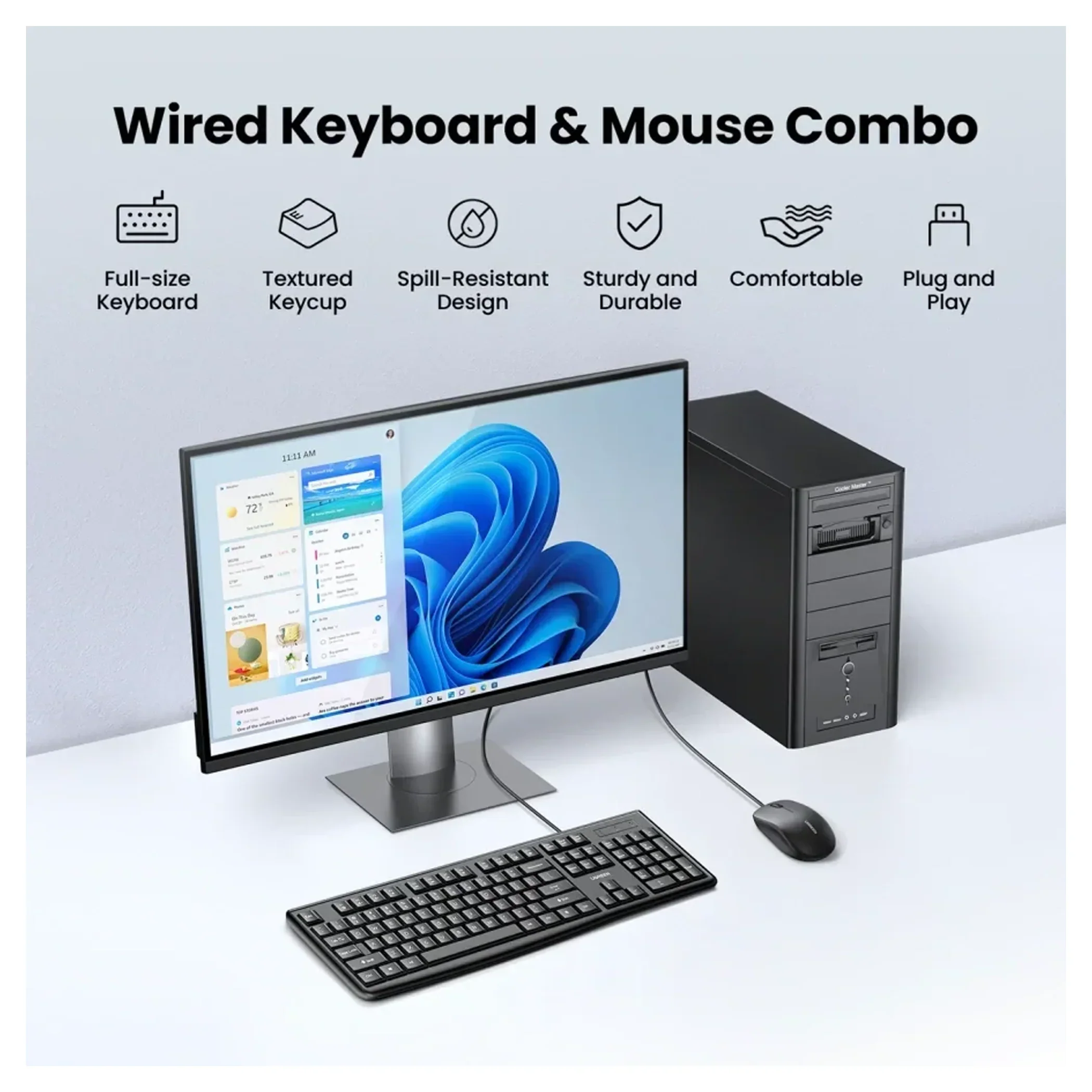 UGREEN MK330 KAYBOARD+MOUSE WIRED - Image 3