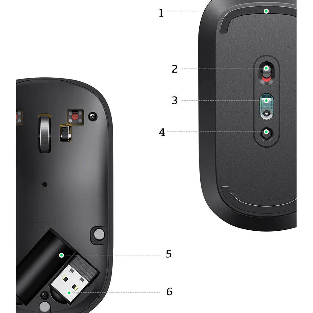 UGREEN MU001 Portable Wireless Mouse 2.4GHZ Ultra Slim (Green) - Image 3